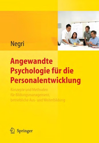 Buy Angewandte Psychologie für die Personalentwicklung by Christoph Negri | Springer | German Hardcover | 2010 Edition | Business Psychology & HR Development Book — BookShops.in
