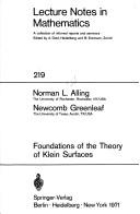 Buy Foundations of the Theory of Klein Surfaces by Alling & Greenleaf (Springer, 1971, Hardcover) - Advanced Mathematics Book — BookShops.in