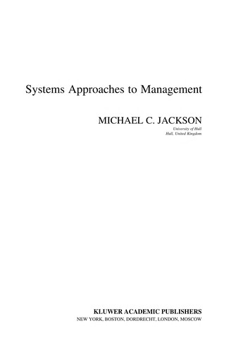 Buy Systems Approaches to Management by Michael C. Jackson | Springer Hardcover | Business & Economics Book — BookShops.in