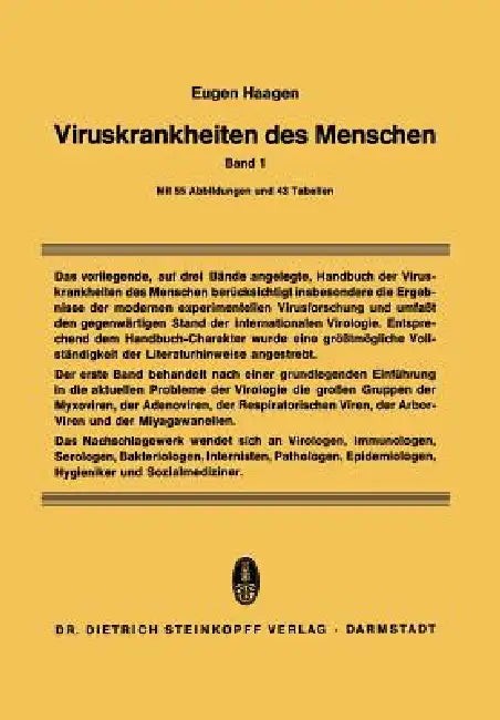 Buy Viruskrankheiten Des Menschen (English, Eugen Haagen) — BookShops.in