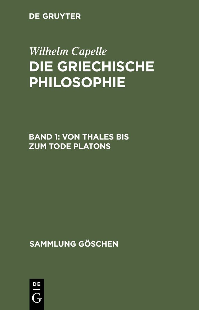 Buy Von Thales Bis Zum Tode Platons by Johannes Muller | De Gruyter | German Paperback | 3rd Edition | Ancient History Book — BookShops.in