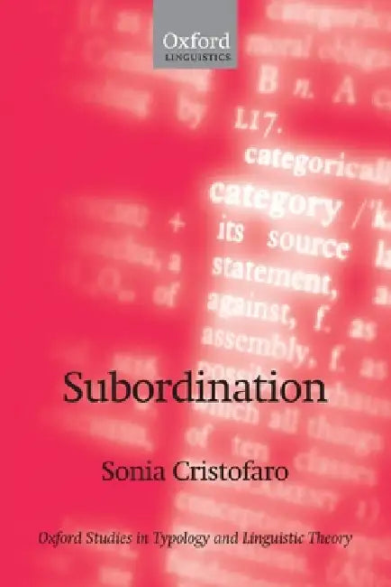 Buy Subordination (English, Sonia Cristofaro) — BookShops.in
