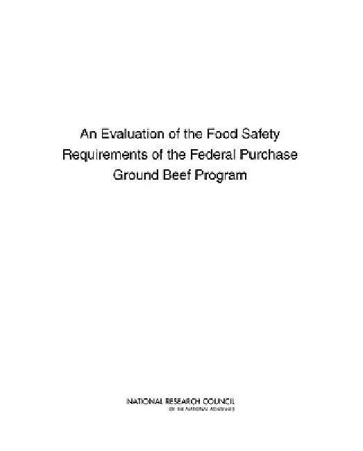 Buy An Evaluation of the Food Safety Requirements of the Federal Purchase Ground Beef Program (English, National Research Council | Division on Earth, Life Studies | Board on Agriculture, Natural Resourc) — BookShops.in
