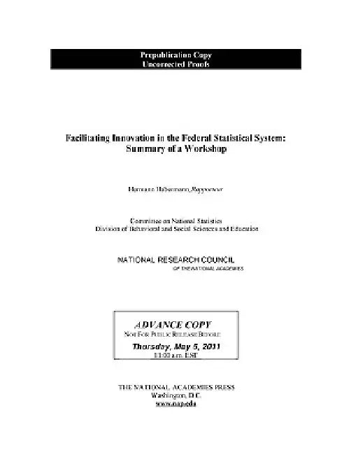Buy Facilitating Innovation in the Federal Statistical System (English, National Research Council | Division of Behavioral, Social Scienc | Committee on National Statistics) — BookShops.in