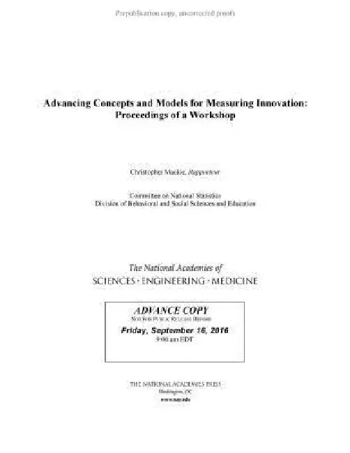 Buy Advancing Concepts and Models for Measuring Innovation (English, National Academies of Sciences Engineeri | Division of Behavioral, Social Scienc | Committee on National Statistics) — BookShops.in