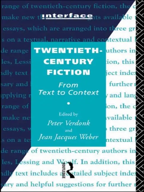 Buy Twentieth-Century Fiction (English, Verdonk Peter) — BookShops.in
