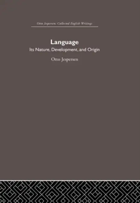 Language (English, Otto Jespersen)
