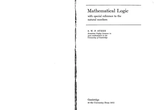 Buy Mathematical Logic with Special Reference to the Natural Numbers (English, S. W. P. Steen) — BookShops.in