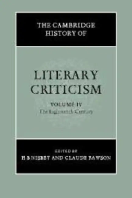 Buy The Cambridge History of Literary Criticism (English, H. B. Nisbet | Claude Rawson) — BookShops.in