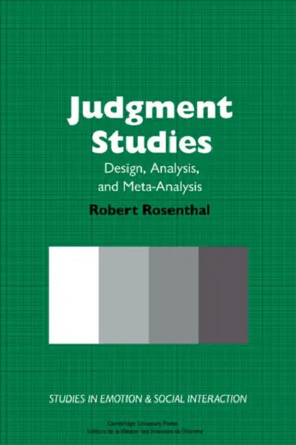 Buy Judgment Studies (English, Robert Rosenthal | Rosenthal Robert | Keith Oatley) — BookShops.in