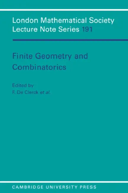 Buy Finite Geometry and Combinatorics (English, F. De Clerck | J. Hirschfeld | F. Clerck) — BookShops.in