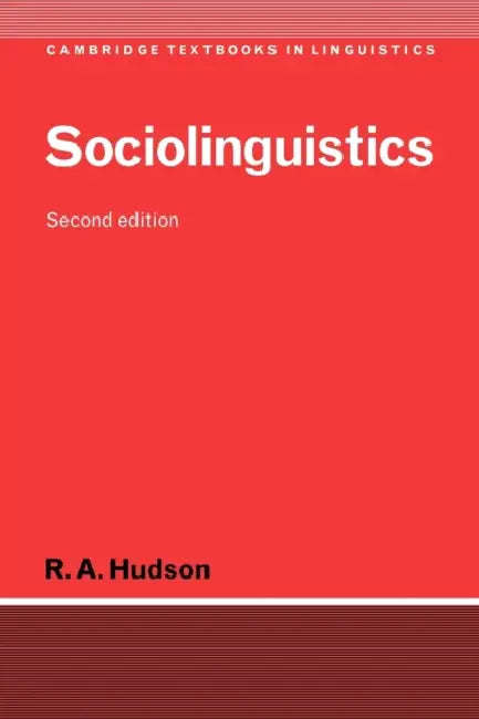 Buy Sociolinguistics (English, R. A. Hudson | Richard a. Hudson | S. R. Anderson) — BookShops.in