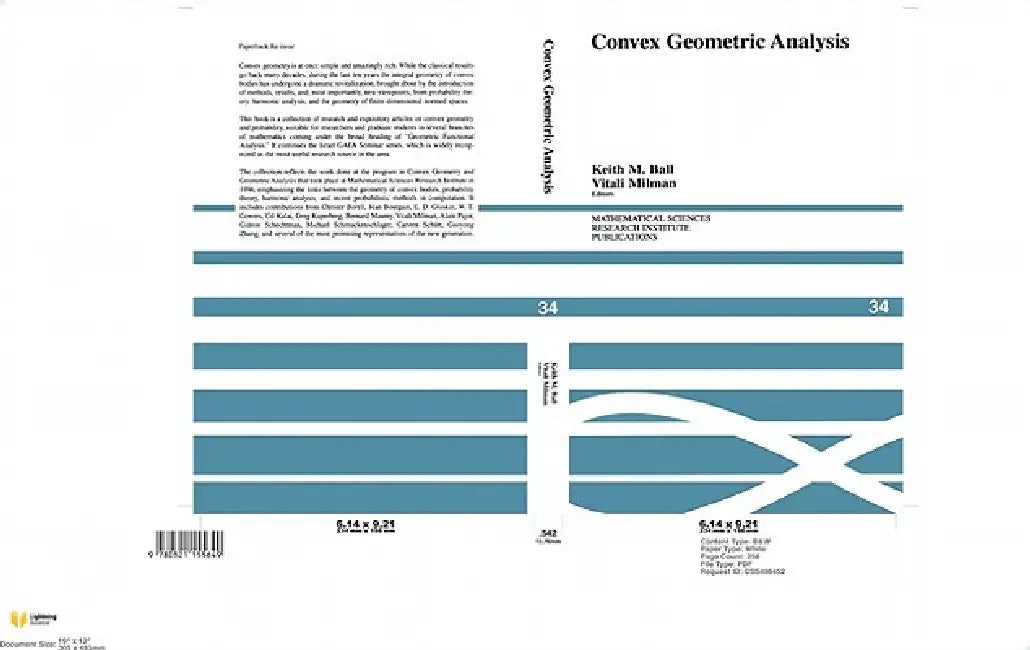 Buy Convex Geometric Analysis (English, Keith M. Ball | Vitali Milman) — BookShops.in