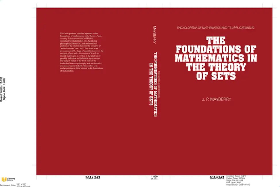 The Foundations of Mathematics in the Theory of Sets – John P. Mayberry view 2