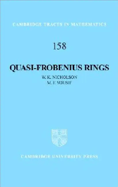 Buy Quasi-Frobenius Rings (English, W. K. Nicholson) — BookShops.in