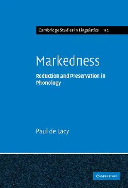 Buy Markedness (English, Paul de Lacy) — BookShops.in