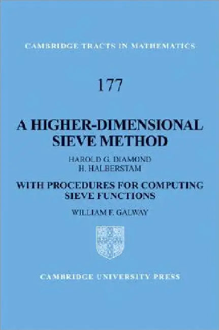 Buy A Higher-Dimensional Sieve Method (English, Harold G. Diamond | H. Halberstam | William F. Galway) — BookShops.in