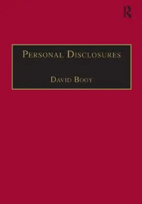 Personal Disclosures (English, David Booy)