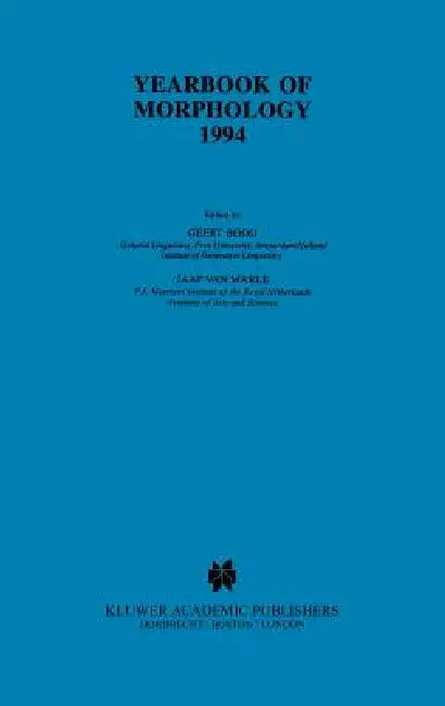 Buy Yearbook of Morphology 1994 (English, Geert Booij | Jaap Van Marle) — BookShops.in