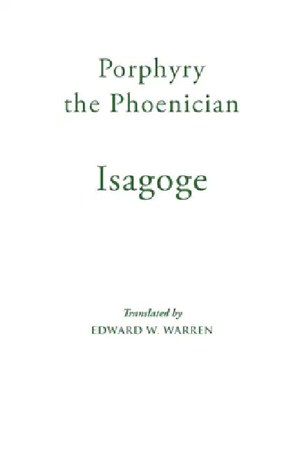 Isagoge (English, Porphyry the Phoenician)