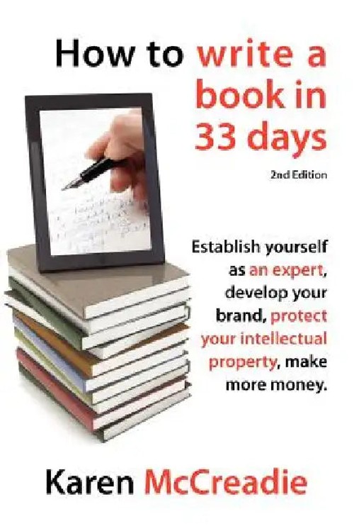 How to Write a Book in 33 Days – Karen McCreadie Book Cover view 2