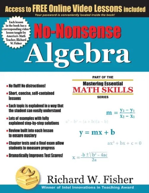 No-Nonsense Algebra by Richard W. Fisher | Math Essentials view 6