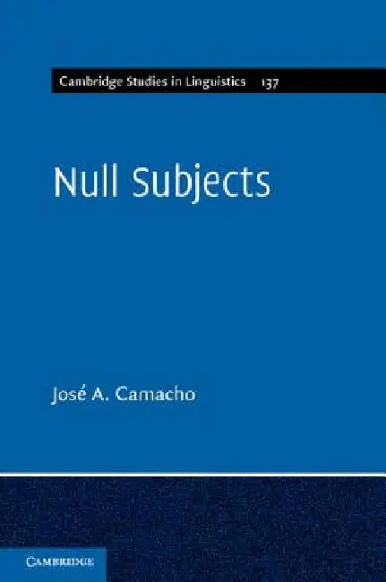 Buy Null Subjects (English, Jose Camacho | Josae Camacho) — BookShops.in