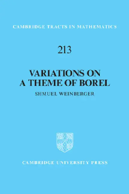 Buy Variations on a Theme of Borel (English, Shmuel Weinberger) — BookShops.in