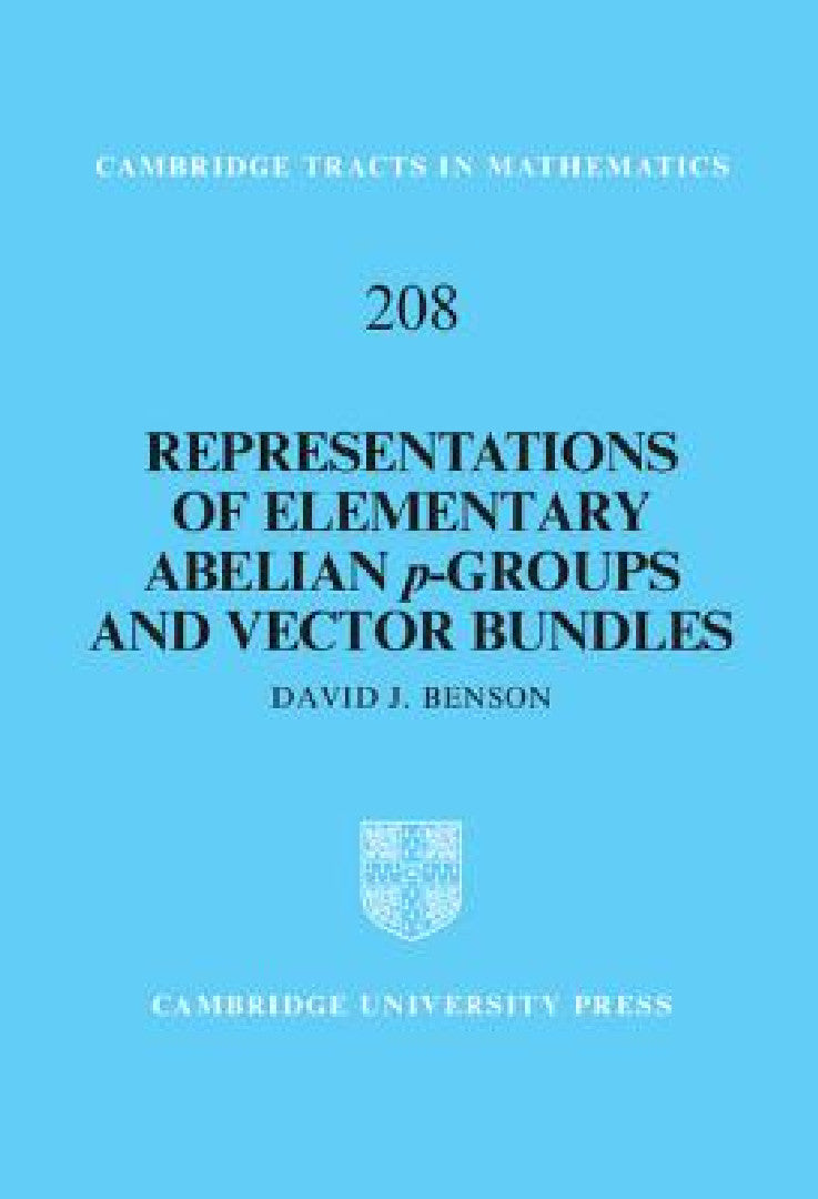 Buy Representations of Elementary Abelian p-Groups and Vector Bundles (English, David J. Benson) — BookShops.in