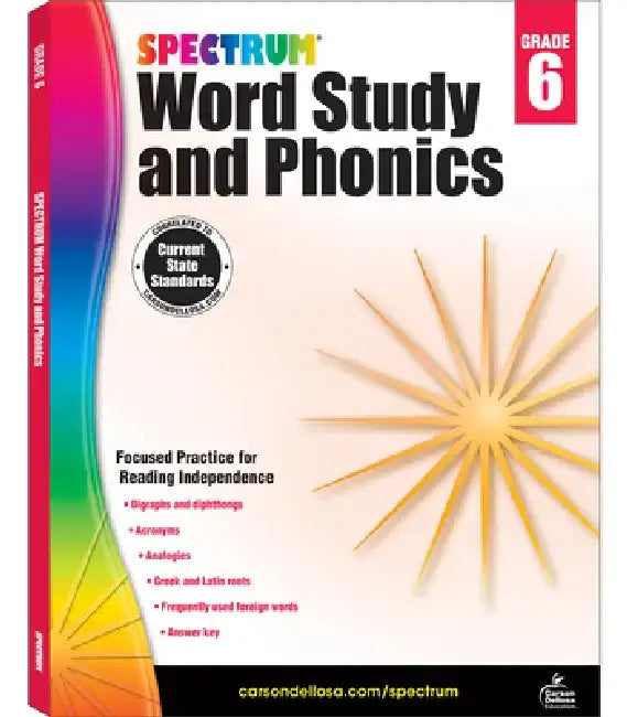 Buy Spectrum Word Study and Phonics, Grade 6 (English, Spectrum) — BookShops.in