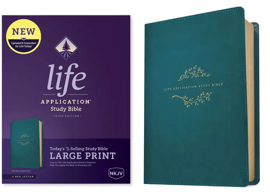 Buy NKJV Life Application Study Bible Third Edition Large Print (Red Letter Leatherlike Teal Bl (English, Tyndale) — BookShops.in