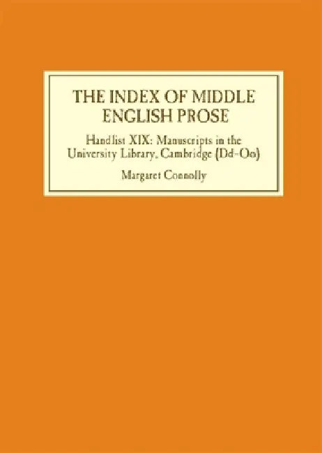 Buy The Index of Middle English Prose (English, Margaret Connolly) — BookShops.in