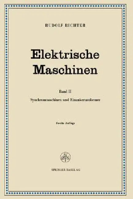 Buy Elektrische Maschinen (English, Rudolf Richter | Robert Brüderlink) — BookShops.in