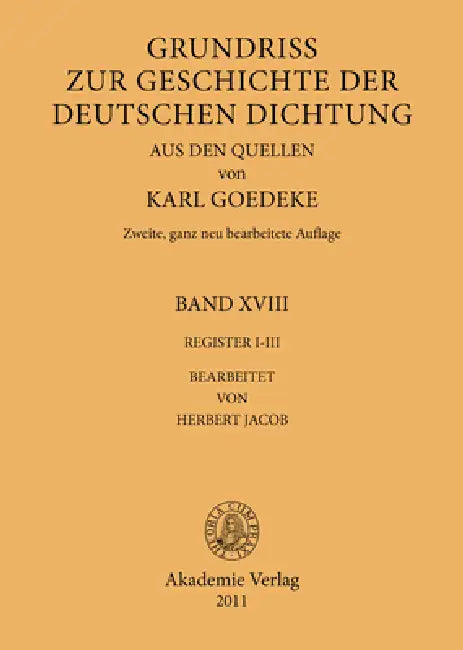 Buy Register I-III (English, Karl Goedeke | Herbert Jacob) — BookShops.in
