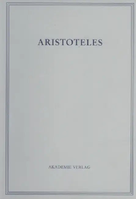Buy Aristoteles, Band 18/VI, Opuscula VI (English, Sabine Vogt) — BookShops.in