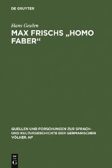Buy Max Frischs "Homo faber" (English, Hans Geulen) — BookShops.in