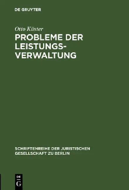 Buy Probleme der Leistungsverwaltung (English, Otto Küster) — BookShops.in