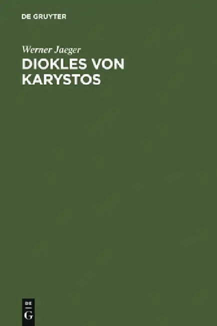 Buy Diokles von Karystos (English, Werner Jaeger) — BookShops.in
