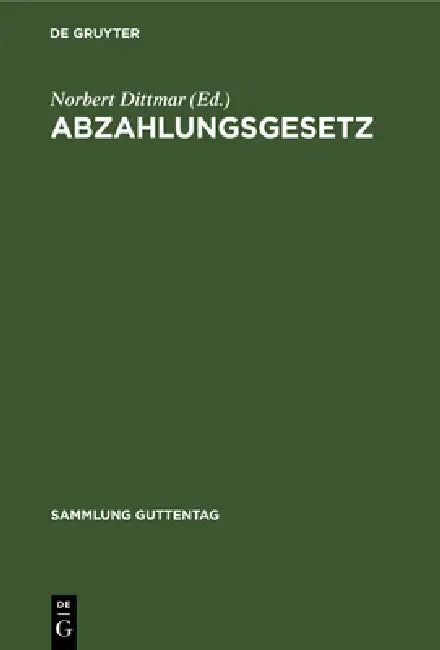 Buy Abzahlungsgesetz (English, No Contributor) — BookShops.in