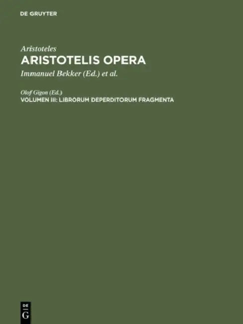Buy Librorum Deperditorum Fragmenta (English, Olof Gigon) — BookShops.in