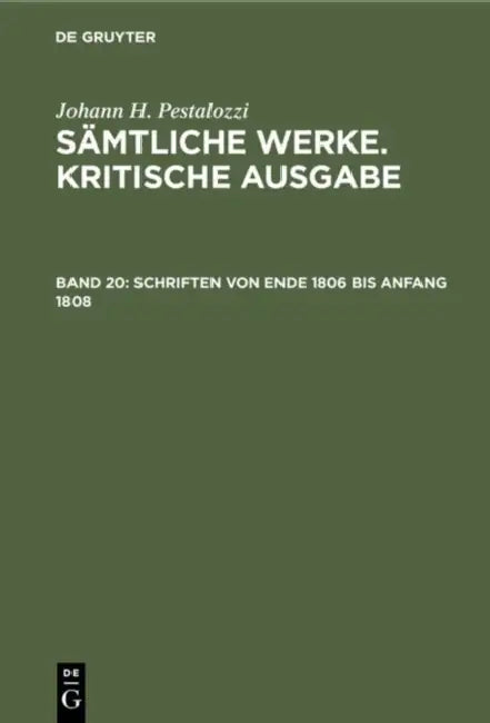 Buy Schriften Von Ende 1806 Bis Anfang 1808 by Artur Buchenau, Eduard Spranger, Hans Stettbacher – De Gruyter German Language Paperback 2nd Edition 1978 — BookShops.in