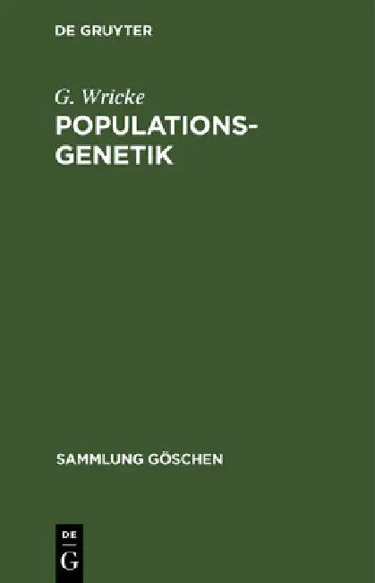 Buy Populationsgenetik (English, G. Wricke) — BookShops.in