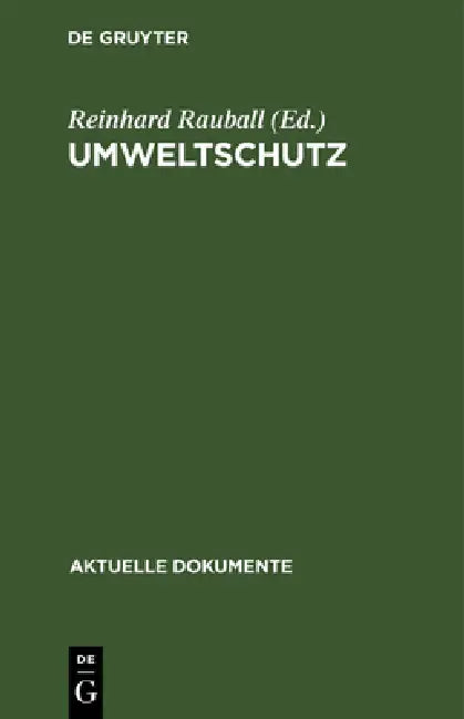 Buy Umweltschutz (English, Reinhard Rauball) — BookShops.in