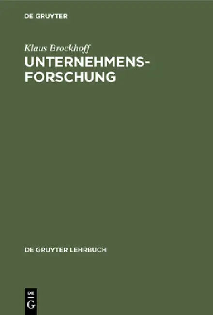 Buy Unternehmensforschung (English, Klaus Brockhoff) — BookShops.in