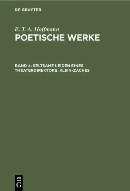 Buy Seltsame Leiden eines Theaterdirektors. Klein-Zaches (English, Walter Wellenstein | E. T. a. Hoffmann) — BookShops.in