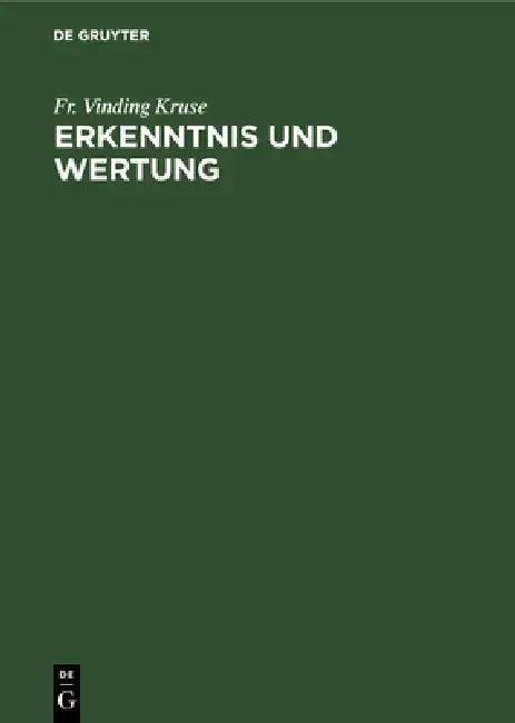 Buy Erkenntnis und Wertung (English, Fr Vinding Kruse) — BookShops.in