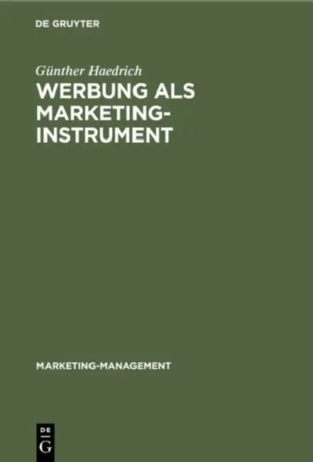 Buy Werbung als Marketinginstrument (English, Günther Haedrich) — BookShops.in