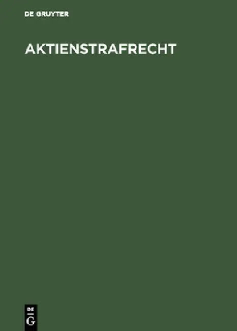 Buy Aktienstrafrecht (English, No Contributor) — BookShops.in