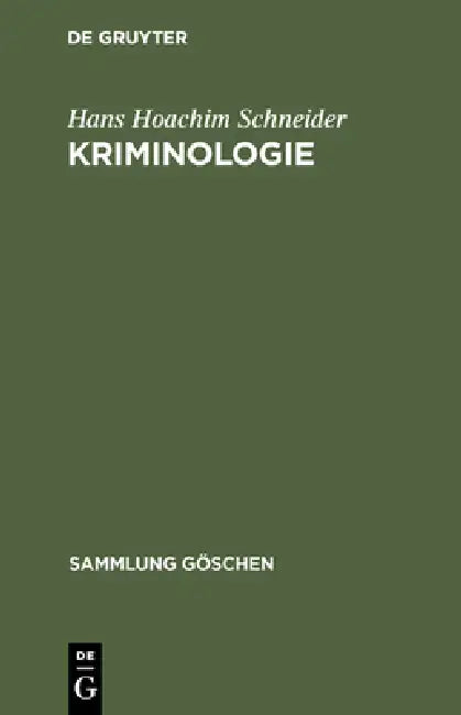 Buy Kriminologie (English, Hans Hoachim Schneider) — BookShops.in