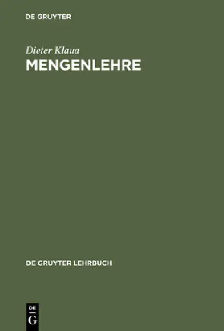 Buy Mengenlehre (English, Dieter Klaua) — BookShops.in